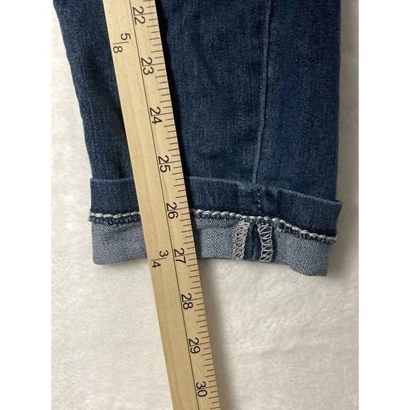 Bongo Womens Y2K Denim Distressed Jeans Low Rise Rolled Hem Embroidered Size 7 - Picture 9 of 16